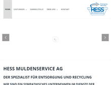 Tablet Screenshot of hess-muldenservice.ch